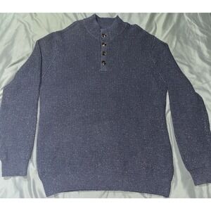 Alesbury Long Sleeve Odyssey Preppy‎ Gray Golf collared 1/4 button sweater